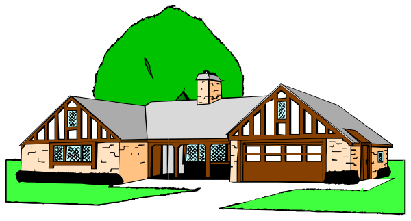 The image shows a two story house with multiple windows on each floor against an overcast sky background.