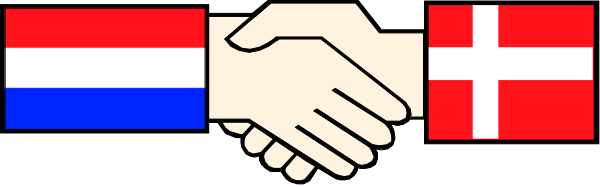 The image shows two hands clasped together with a background that includes flags of different countries forming an arc around them.