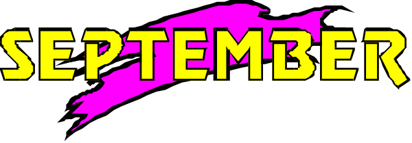 The image shows a text that reads "SEPTEMBER EMBERS" with an abstract design behind it on what appears to be a gray background.