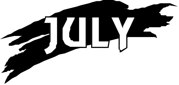 The image shows a calendar with "July" written on it against a gray background.