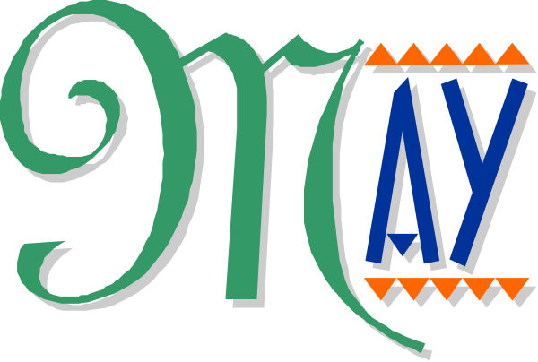 The image shows a graphic with text that reads "Happy 9th Day of May" along with decorative elements such as flowers on either side of the phrase. It is stylized in an illustration format, possibly for greeting card purposes. There's no depiction of people or animals; it focuses solely on celebrating a specific day and date (May ninth).