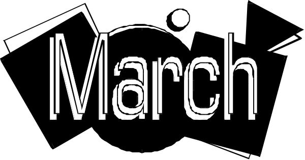 The image shows a graphic with text that reads "MARCH" at the top of it, indicating March as part of an alphabetical sequence for months; below this is another word in bold letters reading "MONTH," which seems to be emphasizing its importance or role within the context of calendars.