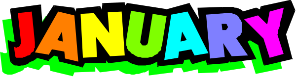 The image shows a colorful banner with text that reads "January" at both ends of it, indicating months from January to December in between.