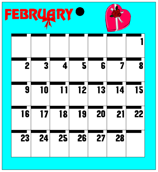 The calendar displays February with a heart symbol on it; there's no year indicated but we can assume 2019 since that is what most calendars show for this month in recent years. It has been altered to include an image of a cat at the bottom right corner, which adds humor by suggesting cats are associated with February or Valentine's Day due to their heart shape and often being referred to as "kitty."