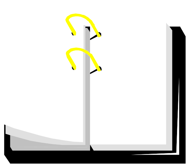 The image shows a book with its pages open to reveal blank white paper inside; there is no text on any of these visible pages.