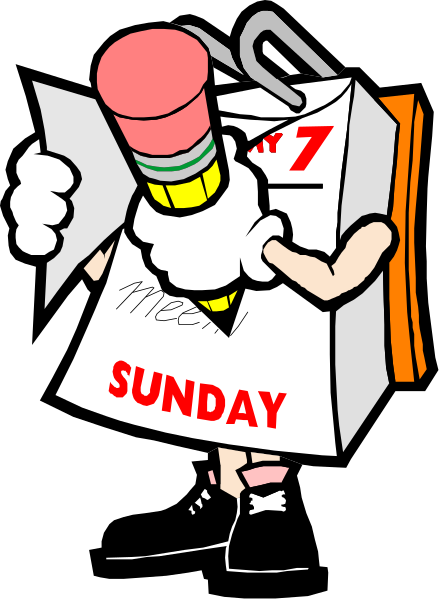 The cartoon shows a character holding an open cardboard box with "Sunday" written on it over their head while standing in front of a calendar that reads "7th."