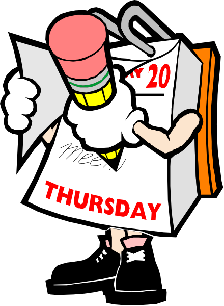 The cartoon depicts a character holding an open cardboard box with "Thursday" written on it over their head while standing in front of a calendar that says "Friday."