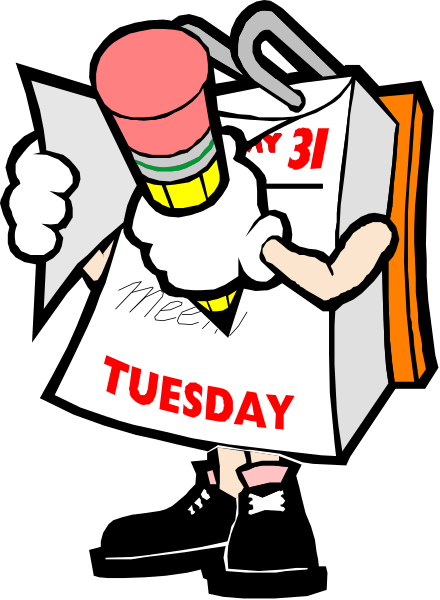 The cartoon depicts a character holding an open cardboard box with "Tuesday" written on it while standing next to a calendar that says "Thursday."