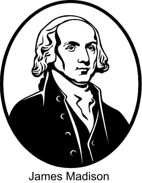The black and white illustration features a portrait of George Washington with his signature haircut and attire, including trousers, waistcoat, coat, breeches, stockings, shoes, shirt, cravat, hat, and wig.