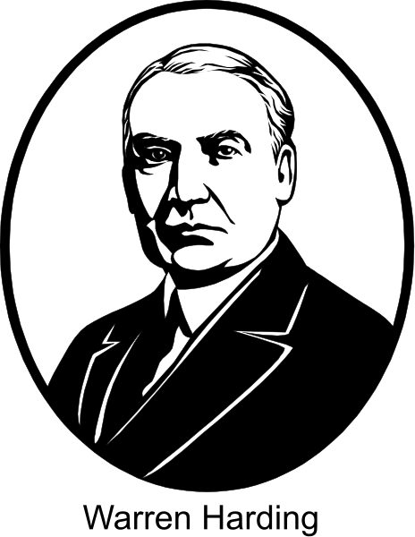 The black and white illustration features a man's face with serious expression inside an oval frame on what appears to be a business card design.