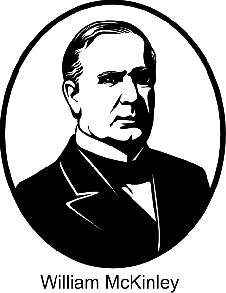 The black and white silhouette of a man's face with an oval frame around it is shown against a dark background in this clip-art image.