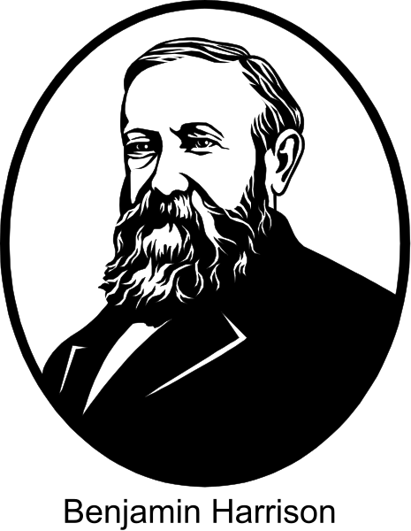 The black and white illustration features a man with facial hair wearing glasses, dressed formally as if he is from an earlier time period; his attire includes a suit jacket without sleeves revealing shirt cuffs underneath.