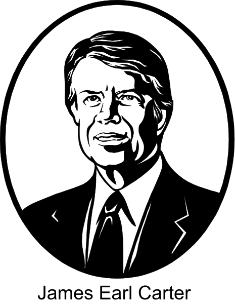 The black and white illustration shows a man with gray hair wearing glasses, dressed formally in a suit jacket over a striped shirt, standing against an oval background that resembles a portrait frame.