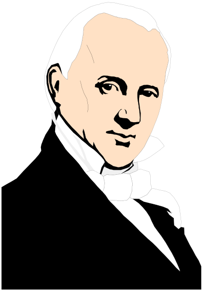 The black and white silhouette of a man's face with his head turned to look at something off-camera.