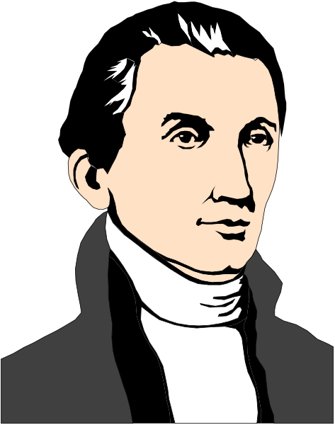 The black and white illustration features a man's face with sideburns against an abstract background that resembles digital noise; he is wearing what appears to be a dark coat over his shoulders and has short, neatly combed hair.