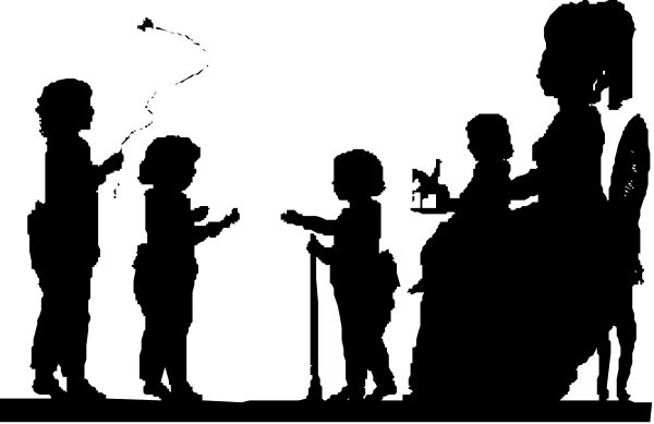 The black and white photo shows a blurry silhouette of an object with multiple parts that could be interpreted as either abstract shapes or possibly some kind of equipment due to their arrangement in rows against each other; it's difficult to discern specific details without more context, but there is no text present.