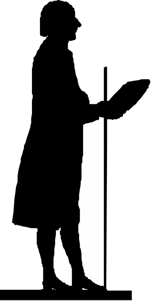 The image shows a black silhouette of an animal standing on its hind legs against a white background with no other discernible details visible in this small clip-art format.