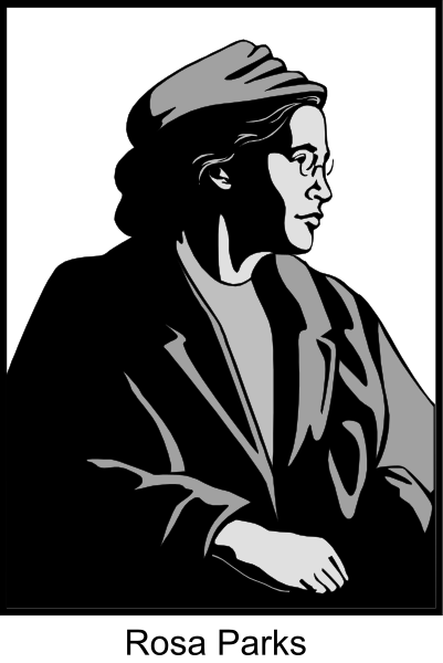 The black and white illustration features a woman with glasses sitting at her desk.