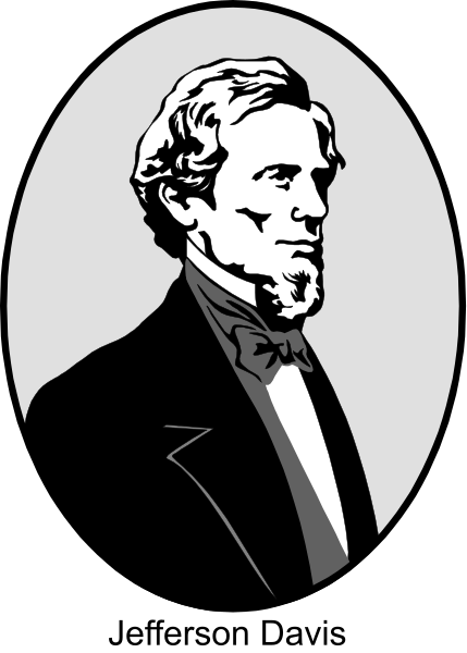 The black and white illustration features a man with facial hair wearing formal attire including a suit jacket and tie; he is depicted in profile facing to his right against an oval background that resembles paper, giving it a three-dimensional effect.