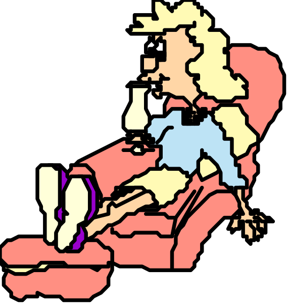 The images show a woman sitting on two different couches with her feet up; she is wearing sunglasses over eyes in both instances but has no shoes visible.