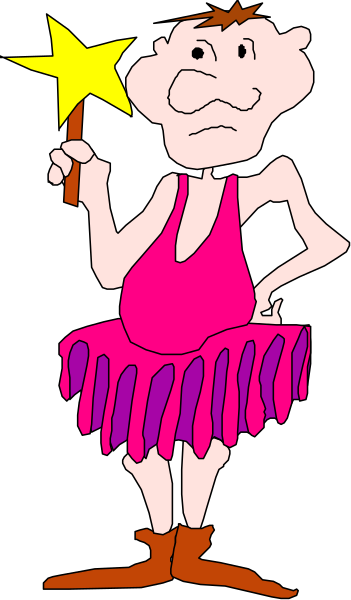 The cartoon shows a man dressed as an Indian wearing pink pants holding up his finger with a star on it against a black background.