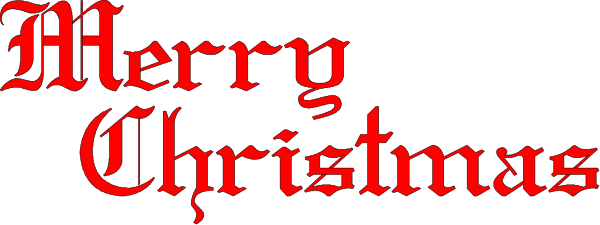 The image shows a Christmas greeting with red text that says "Merry Christmas" on top of an illustration featuring two white lines forming what appears to be snowflakes against a dark background.