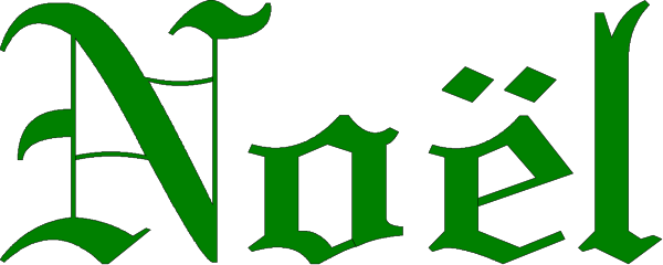 The image shows a green text that reads "Noel" with an intricate design around it on what appears to be a gray background.