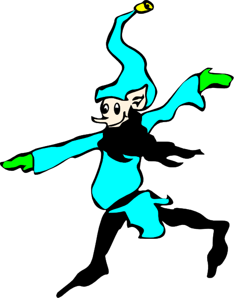 The black and white illustration features a cartoon witch with green hair flying on broomstick against dark background.
