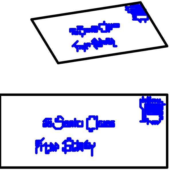 The image shows a black background with two blue rectangles on it; there is no text present within this small clip-art picture.