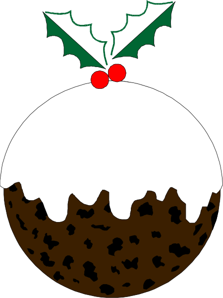 The image shows a Christmas tree with red berries on top of it next to an iced cake decorated like a snowman wearing a Santa hat. There is also a candy cane in front of them both, and holly leaves surround the scene at the bottom right corner. A small white text box appears above the cakes saying "Merry Christmas." The background color behind these items is black with some gray shading on either side to give depth.