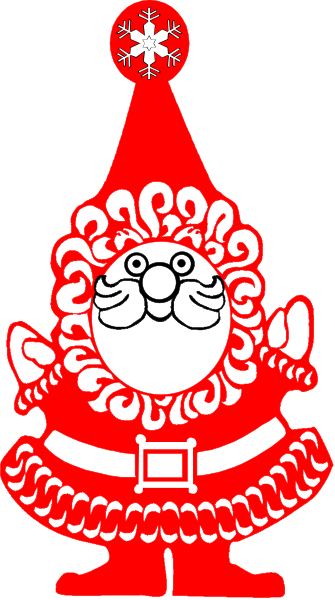 The image shows a red Christmas elf costume with white trim on it against a plain background.