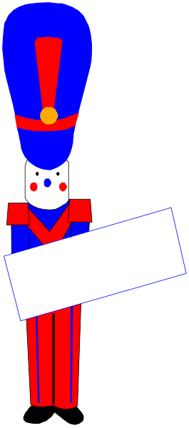 The image shows a cartoon of an animated character dressed as Uncle Sam standing next to a sign with text that reads "Thank you for your service."