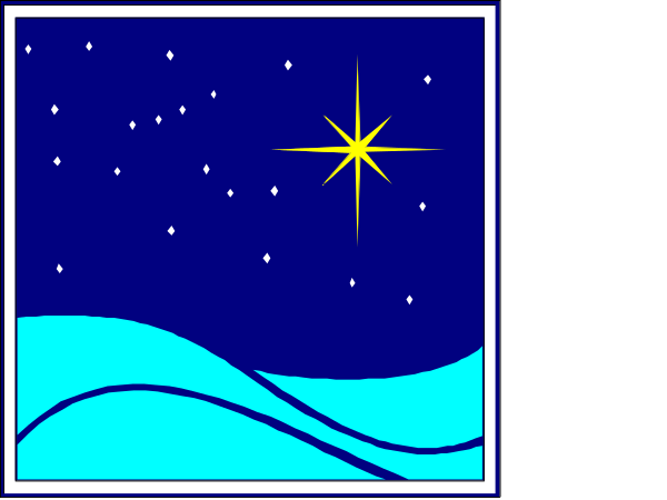 The image shows a night sky with stars above two windows; to the left is an open window showing starlight outside while inside there's darkness, suggesting it might be late at night. To the right of this scene appears another closed window that has blue curtains and what seems like waves or ripples on them, possibly indicating water view from a coastal location during daytime; above both windows is an open starry sky with one bright yellow-orange celestial body resembling Venus or Jupiter.