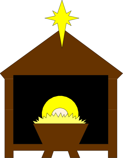 The image shows a brown wooden church with an open door revealing a glowing yellow light inside; above it is a small cross on top of the roof.