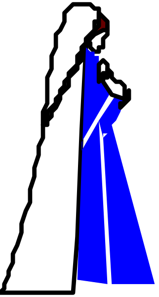 The image shows a close up of an object with blue on top half and white at bottom right corner against gray background.