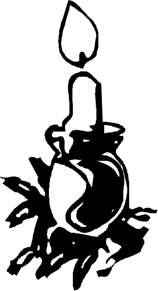 The black and white photo shows a candle with flames on top of it against a dark background.