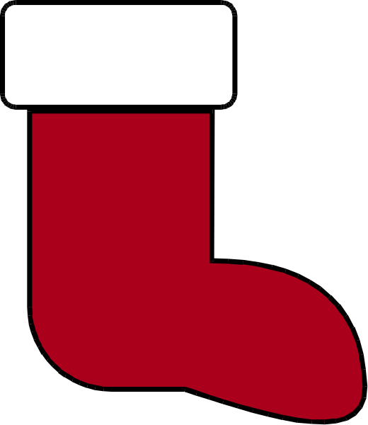 The image shows a stylized representation of an American Christmas stocking with candy canes on either side against a white background.