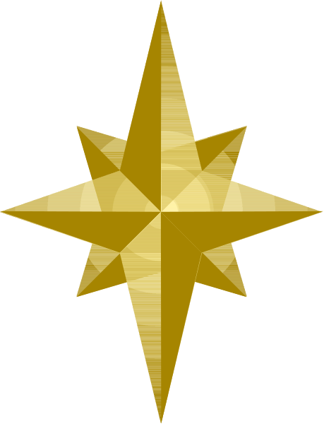 The image shows a stylized golden star on top of an American flag background with stripes at its base.