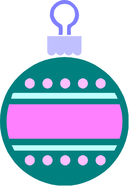 The image shows a Christmas tree with decorations hanging on it against a striped background; there is also an icon of what appears to be a light bulb atop one side of the tree.