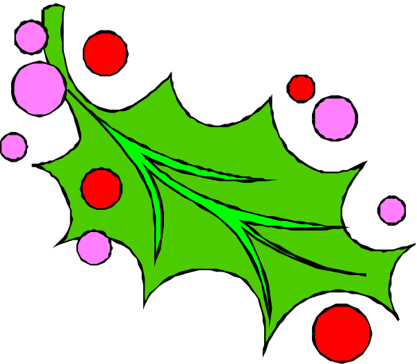 The image shows a festive Christmas wreath with holly leaves on it against a dark background.