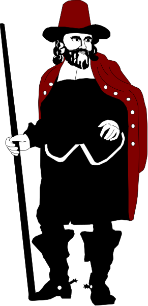 The image shows a black silhouette of an individual wearing glasses with red frames against a dark background; there is no text present in this clip-art image.
