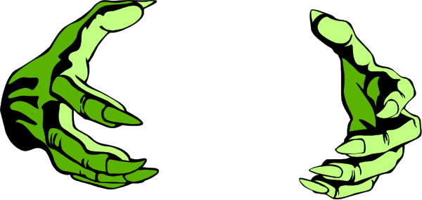 The image shows a black and white illustration of two hands with fingers interlocked forming an "O" shape against a gray background.