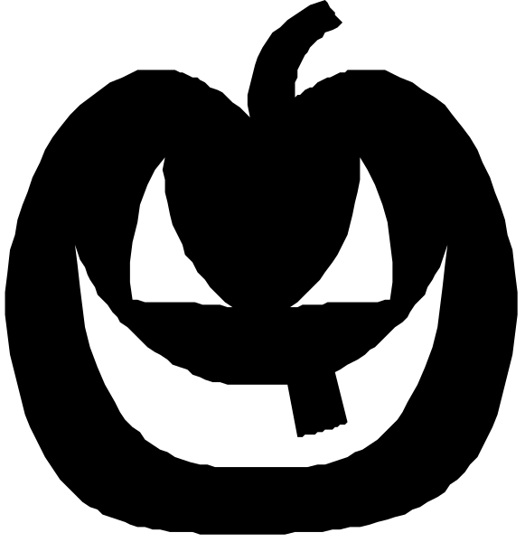 The image shows a black background with two different Halloween themed icons on it: On top left is an icon of a jack-o'-lantern face; below that in bottom right corner is another icon featuring what appears to be a ghostly figure, possibly representing candy or sweets due to the teeth and tongue design. Both are simple line drawings with no additional context provided about setting or action taking place within them.
