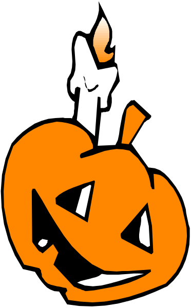 The image shows a black and white photo of an orange jack o' lantern with two lit candles on top against a striped background that resembles autumn leaves in shades of brown and beige, giving it a seasonal feel typically associated with Halloween or fall decorations.