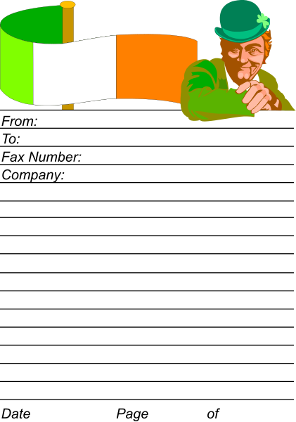 The image shows a pixelated representation of an Irish flag with two men; on the left is a man wearing green attire pointing to his right at another man who appears surprised in white clothing against a black background, suggesting it might be related to St Patrick's Day or Ireland-themed content.