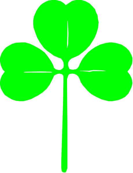 The image shows a four leaf clover with green leaves against a black background.