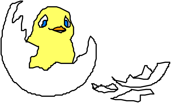 The image shows a cartoon of two birds flying over an egg with a face drawn on it; there is no text present in this clip-art illustration.