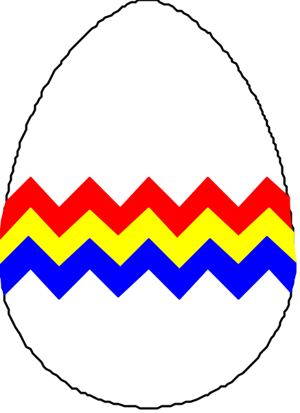 The image shows a pixelated Easter egg with colorful stripes on it against a gray background.