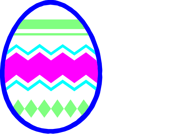 The image shows two Easter eggs with a colorful pattern on them against a dark background.