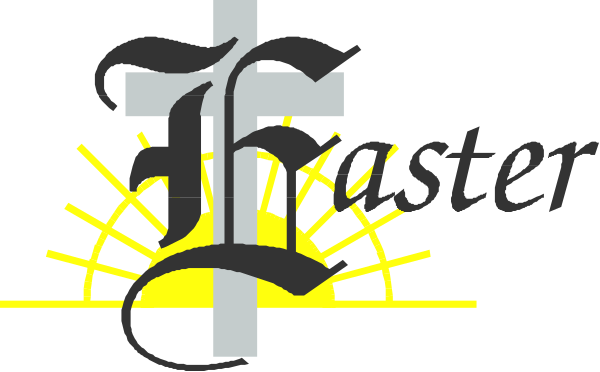 The logo of Easter with a cross symbolizing Christianity.